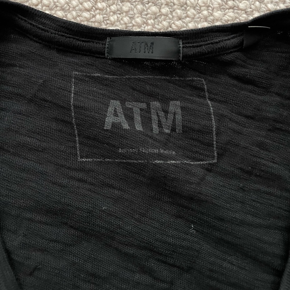 ATM Anthony Thomas Melillo Dip Dye Slub Jersey Boyfriend V Neck Tee XS/S - Picture 7 of 12